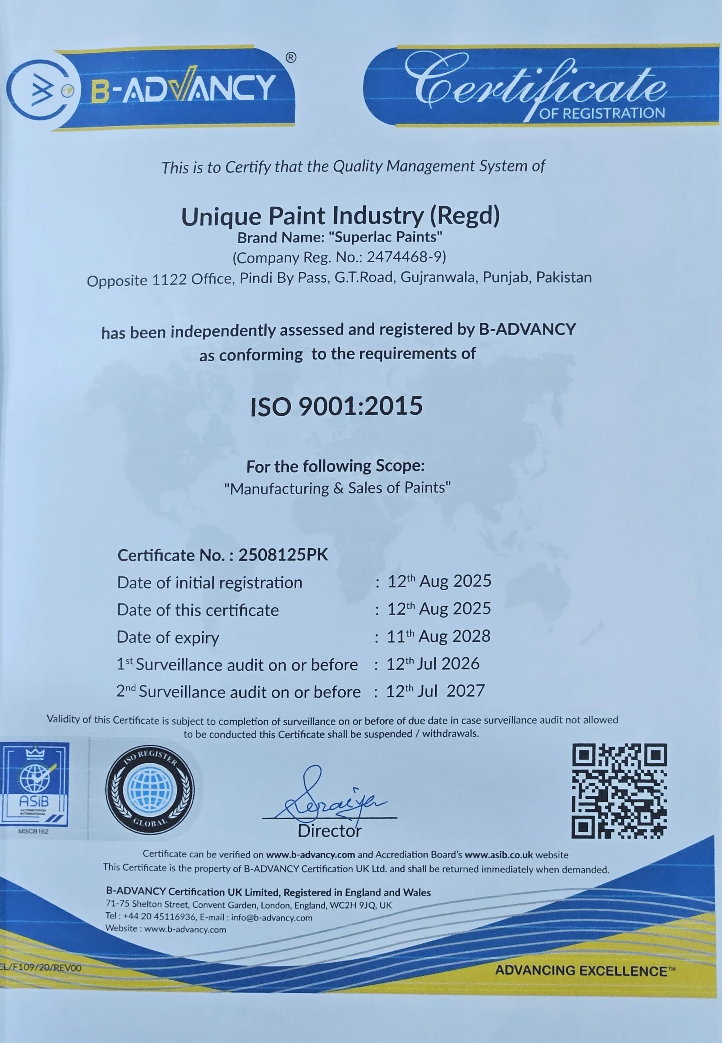 ISO 9001:2015 Certification